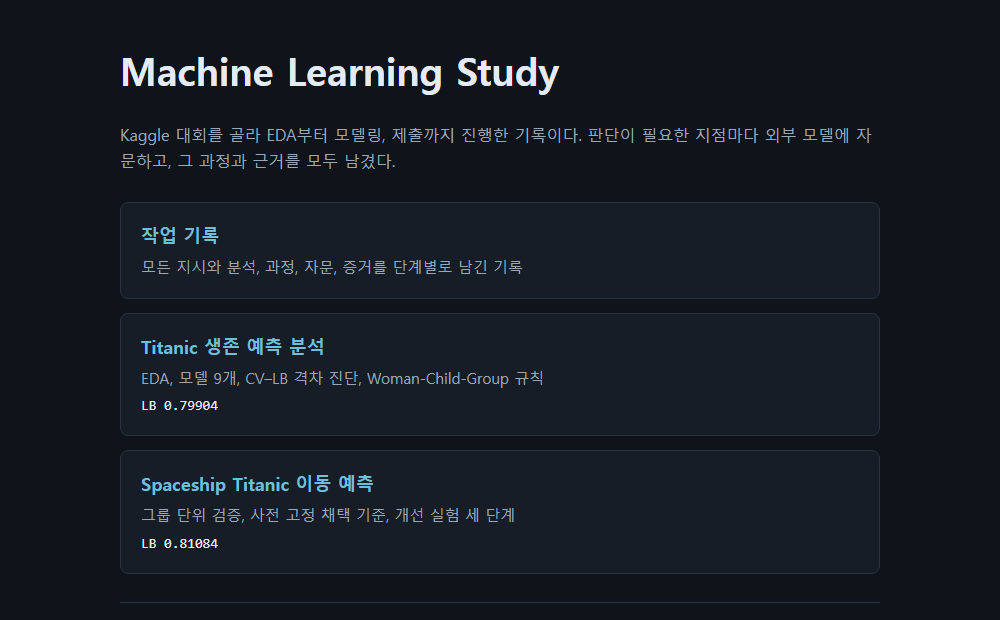 GitHub Pages 첫 화면